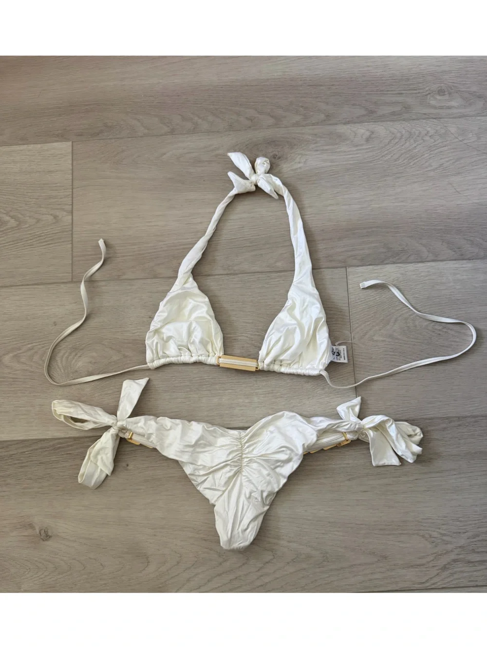 Beach Bunny White Bikini with Gold Hardware - Picture 2 of 8